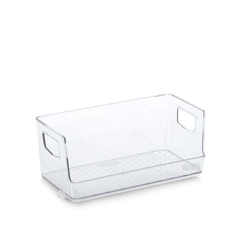 Stackable Clear Storage Containers with Handles- Set of 2