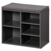 Shoe Cabinet With Seat Cushion Light Oak/Grey