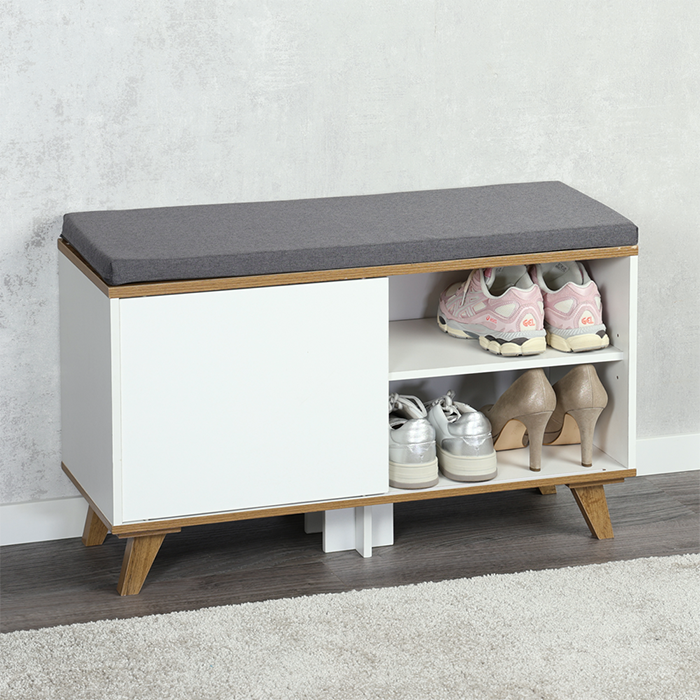 Shoe Cabinet  Cushion White