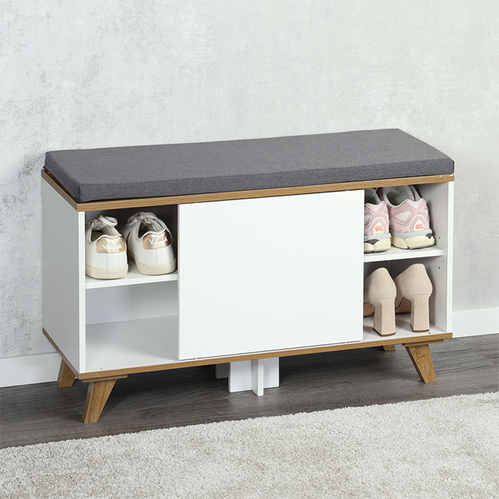 Shoe Cabinet  Cushion White