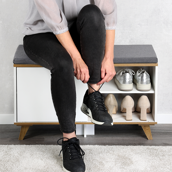 Shoe Cabinet  Cushion White