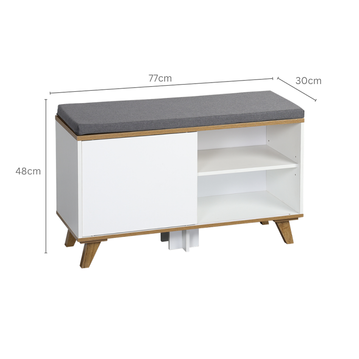Shoe Cabinet  Cushion White