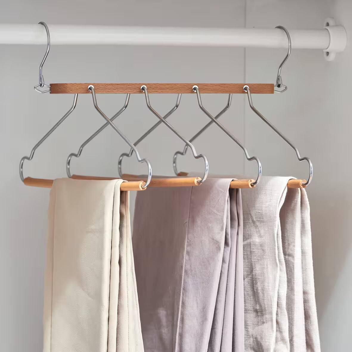 Multiple Clothes Hanger, Beech/Metal