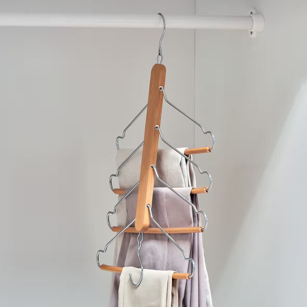 Multiple Clothes Hanger, Beech/Metal