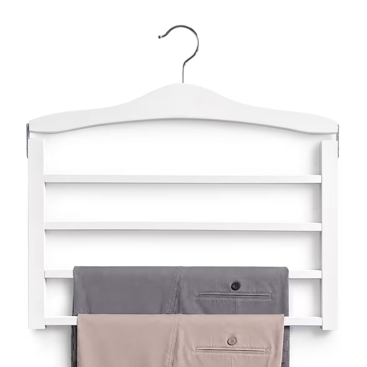 Multiple Trousers Hanger, Beech/Metal