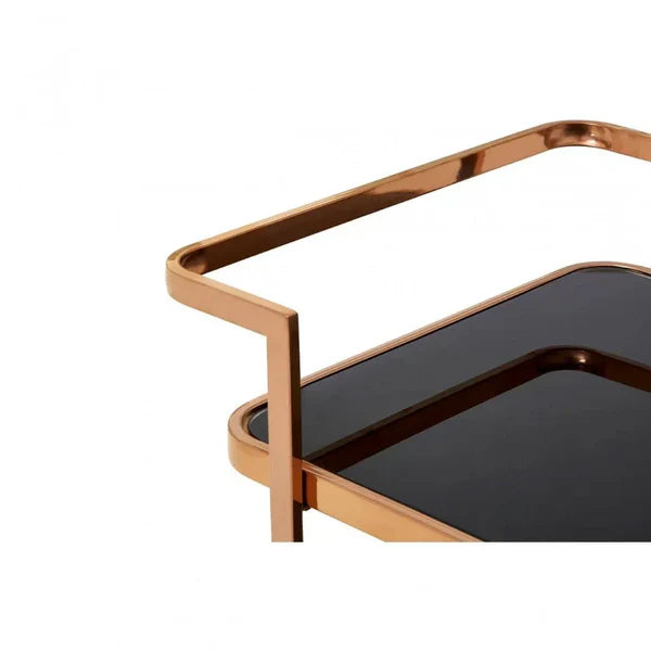 Alvero Rose Gold Premium 3 Shelf Drinks Trolly