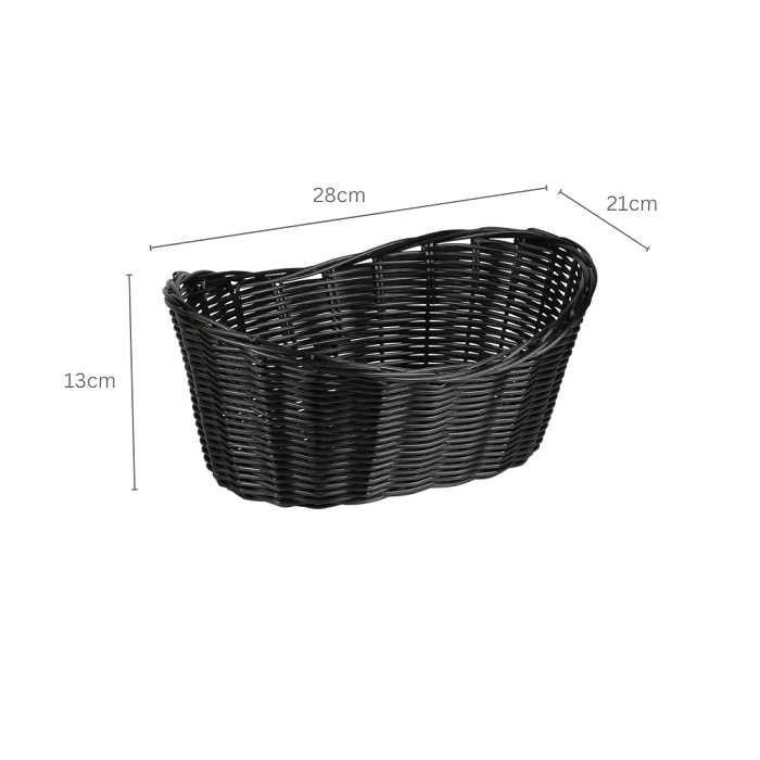Bread And Fruit Basket Plastic Black L