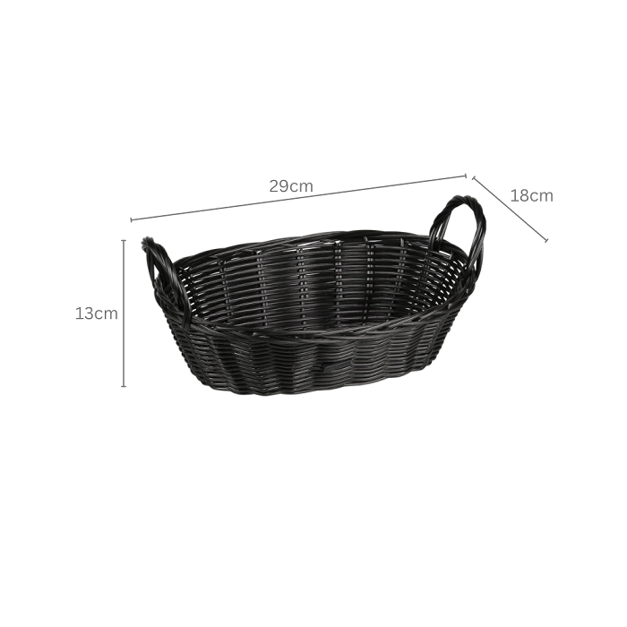 Bread And Fruit Basket Plastic Black