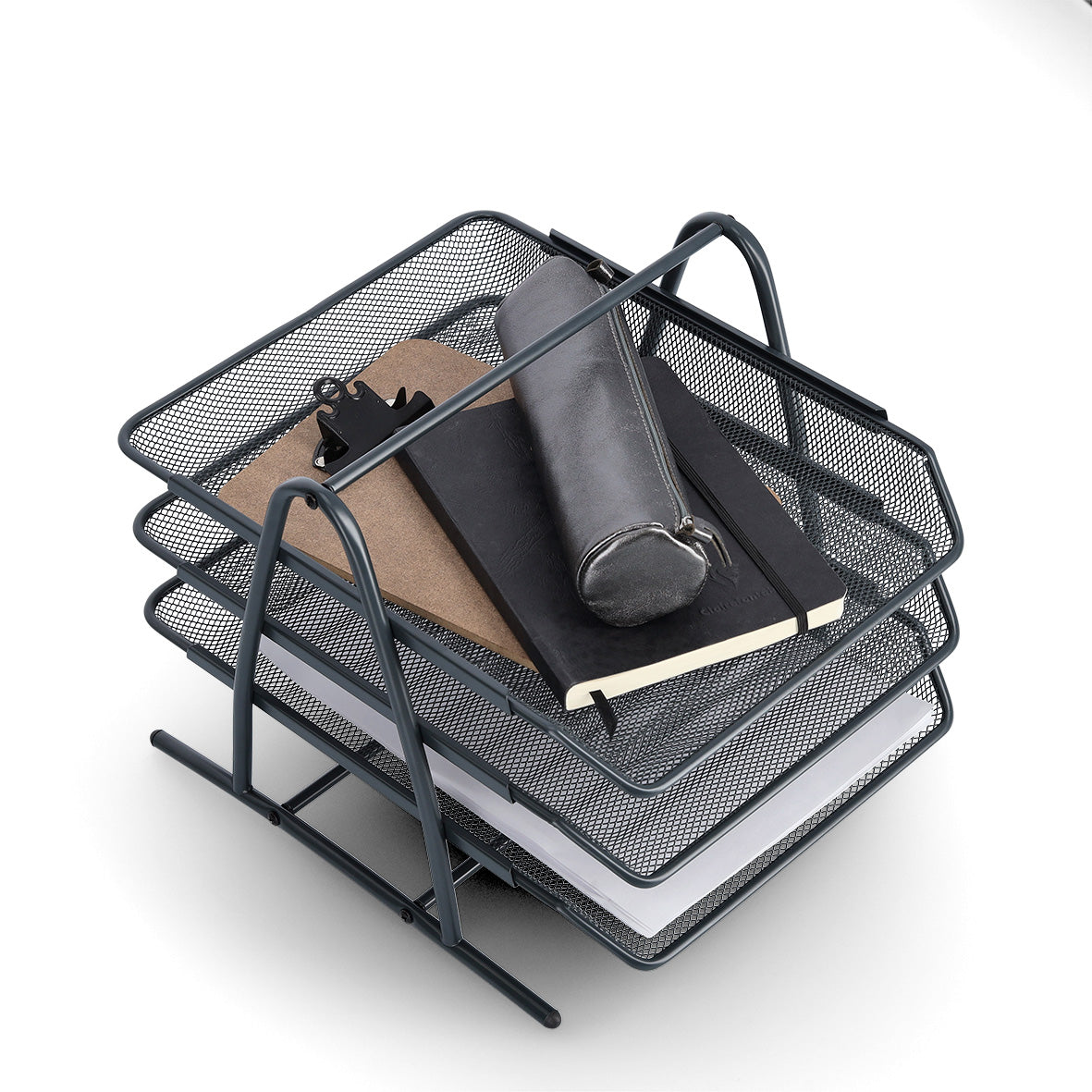 Filing Tray with 3 Pull Out Trays- Various Colours