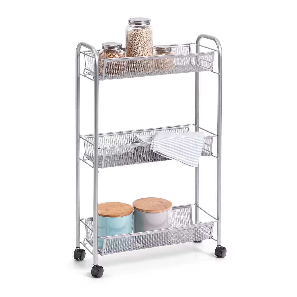 Slim Mesh Trolley - 3 teir - The Organised Store