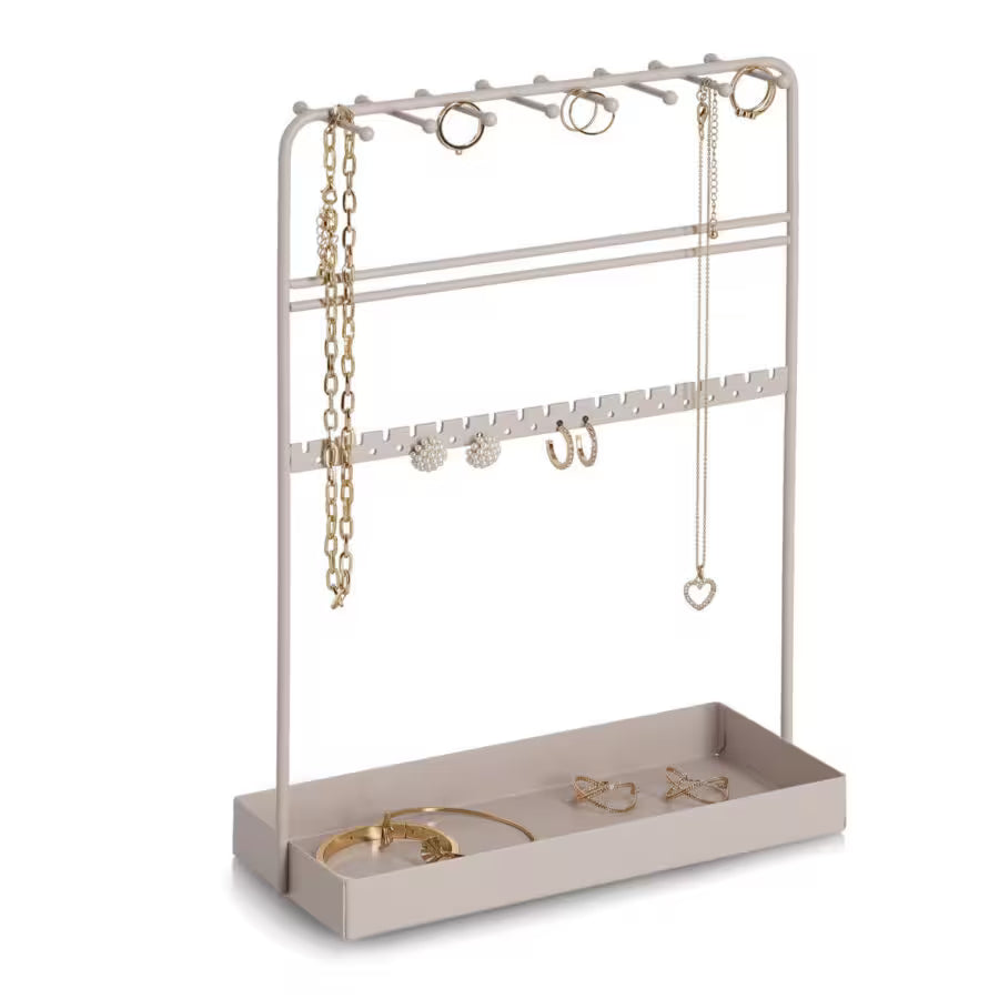 Jewelry Organizer- Metal, -Greige