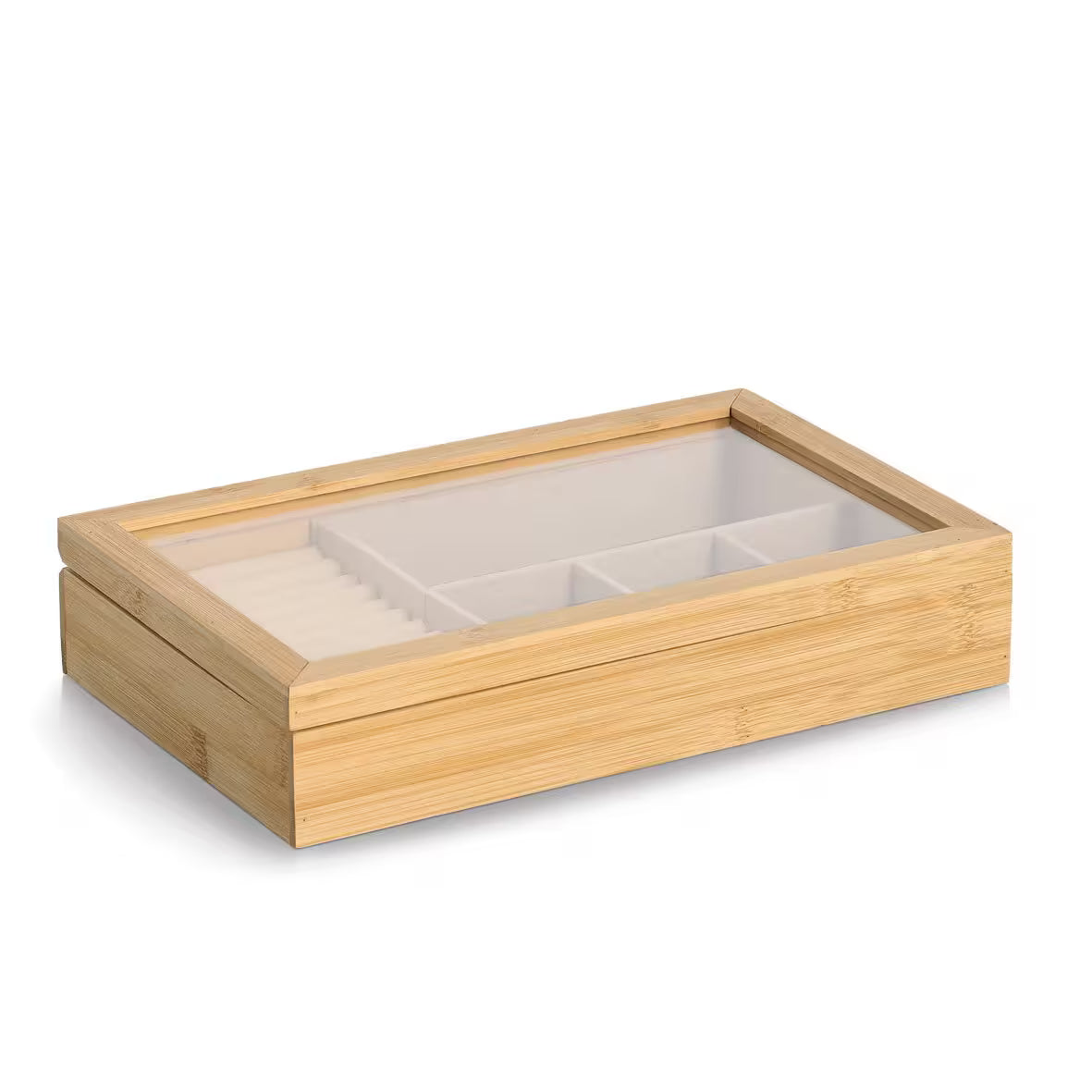 Jewelry Box- Bamboo with Glass lID