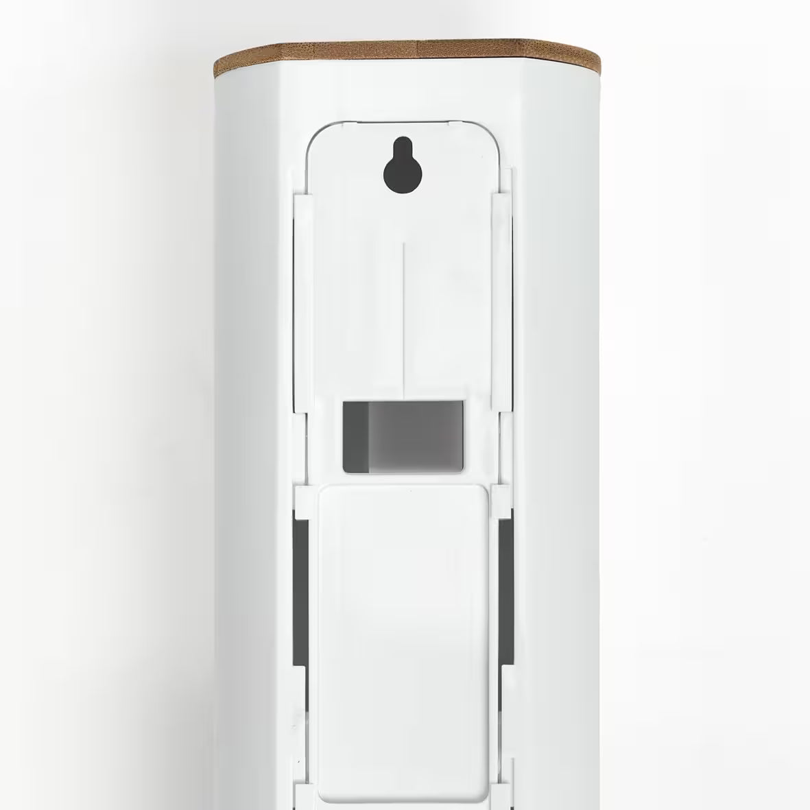 Cotton Pad Dispenser- Plastic/Bamboo- White - The Organised Store