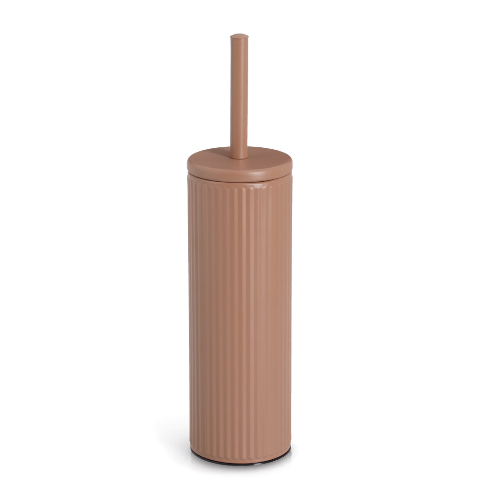 Toilet Accessories, Pedal Bin & Toilet Brush - Ribbed, Mocca Range
