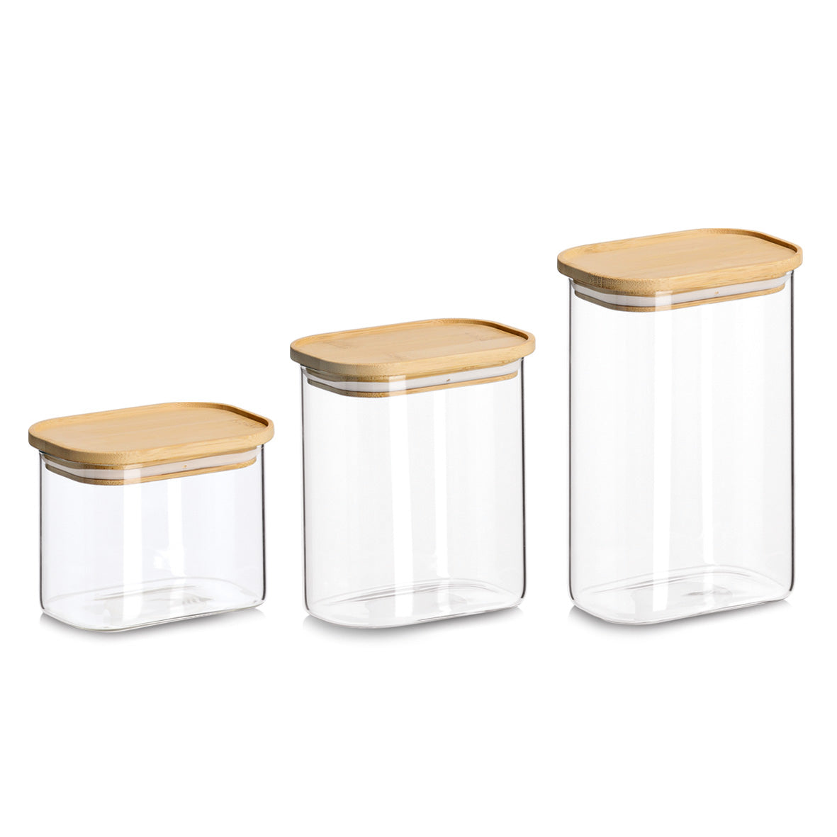 Glass Storage Jar with Bamboo Lid-Various Sizes - The Organised Store