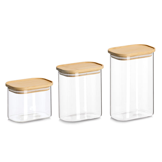 Glass Storage Jar with Bamboo Lid-Various Sizes