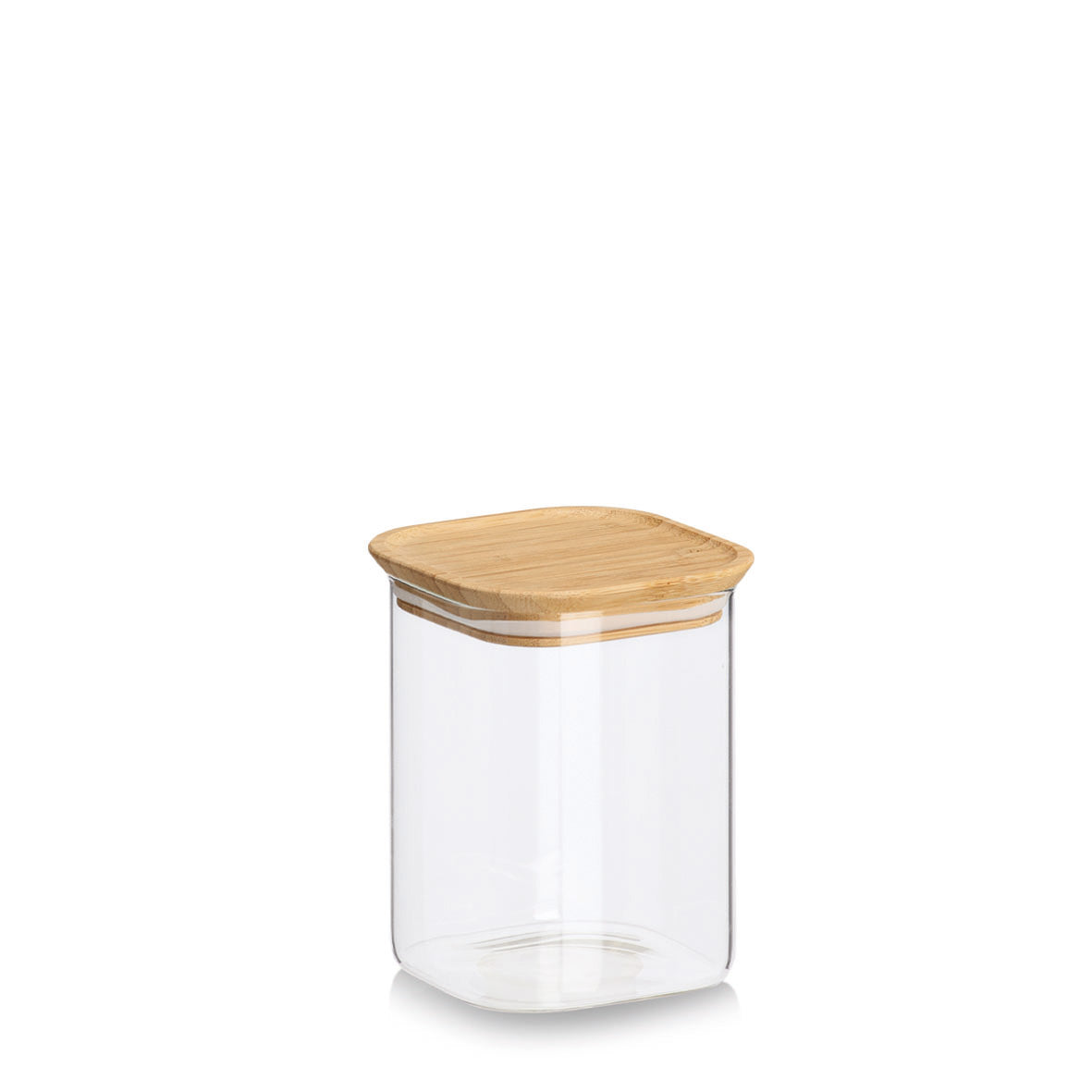 Glass & Bamboo Storage Jars- Set of 6- Stackable - The Organised Store