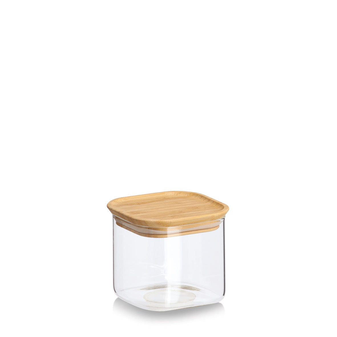 Glass & Bamboo Storage Jars- Set of 6- Stackable - The Organised Store
