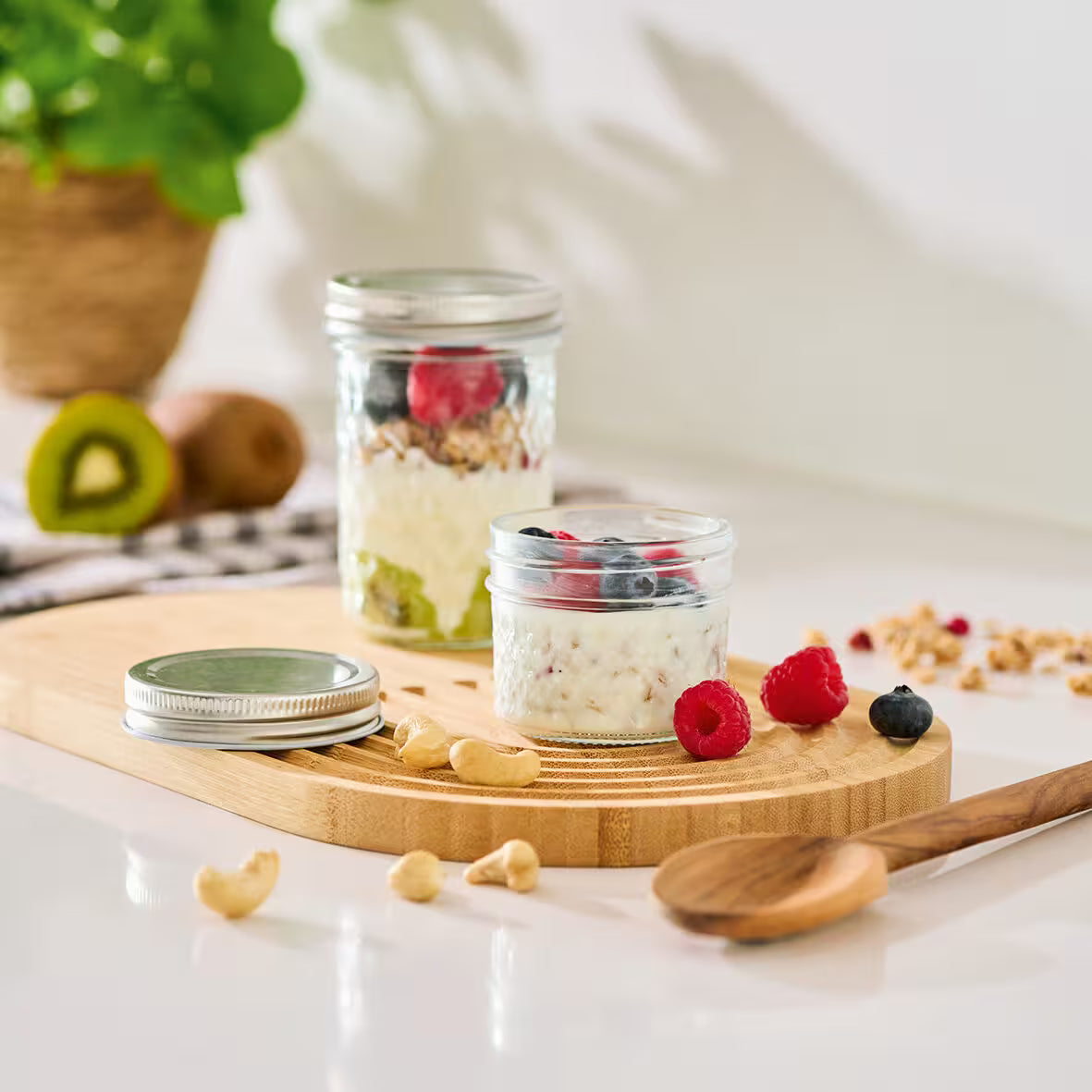 Storage Jar- Glass with Metal Lid- Various Sizes