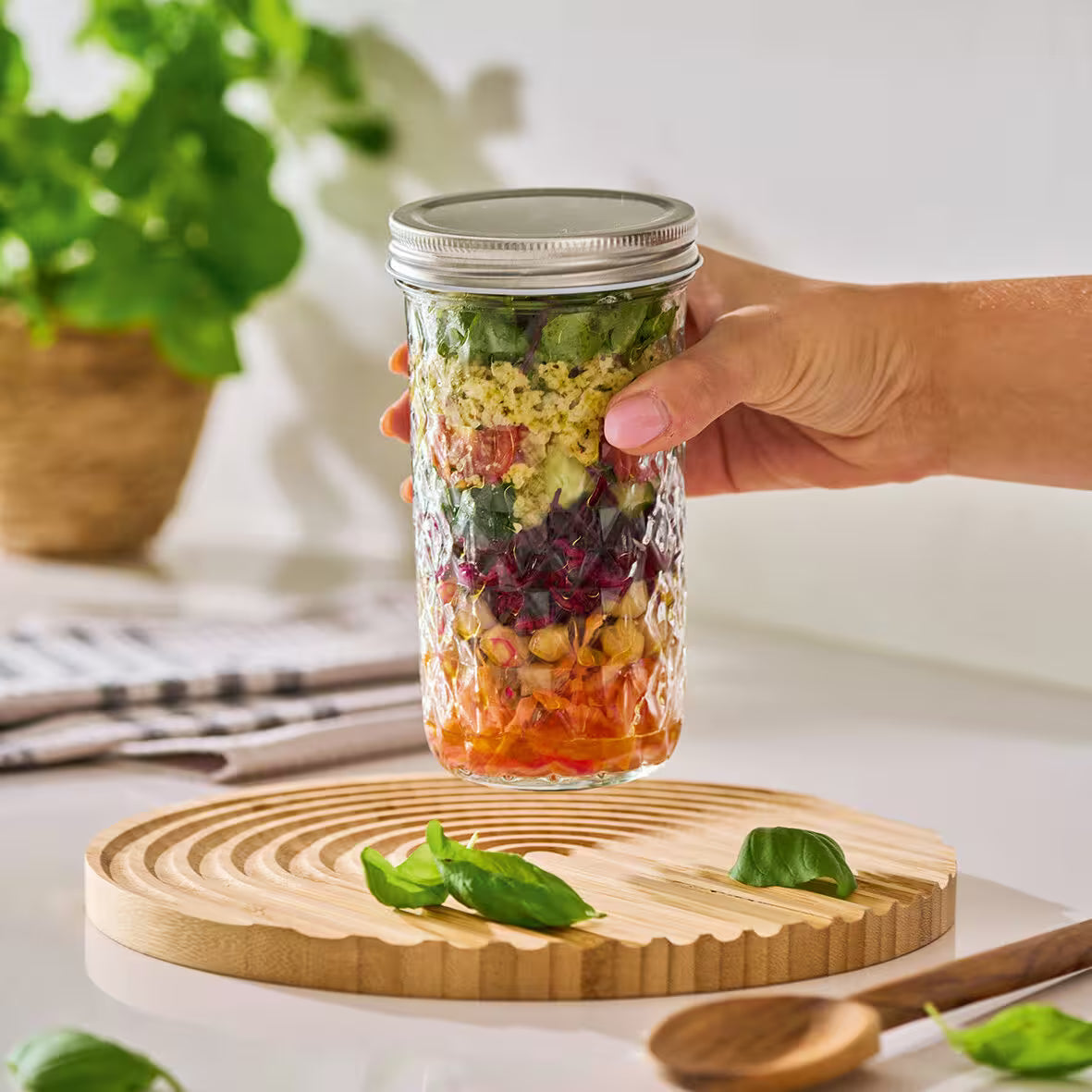Storage Jar- Glass with Metal Lid- Various Sizes