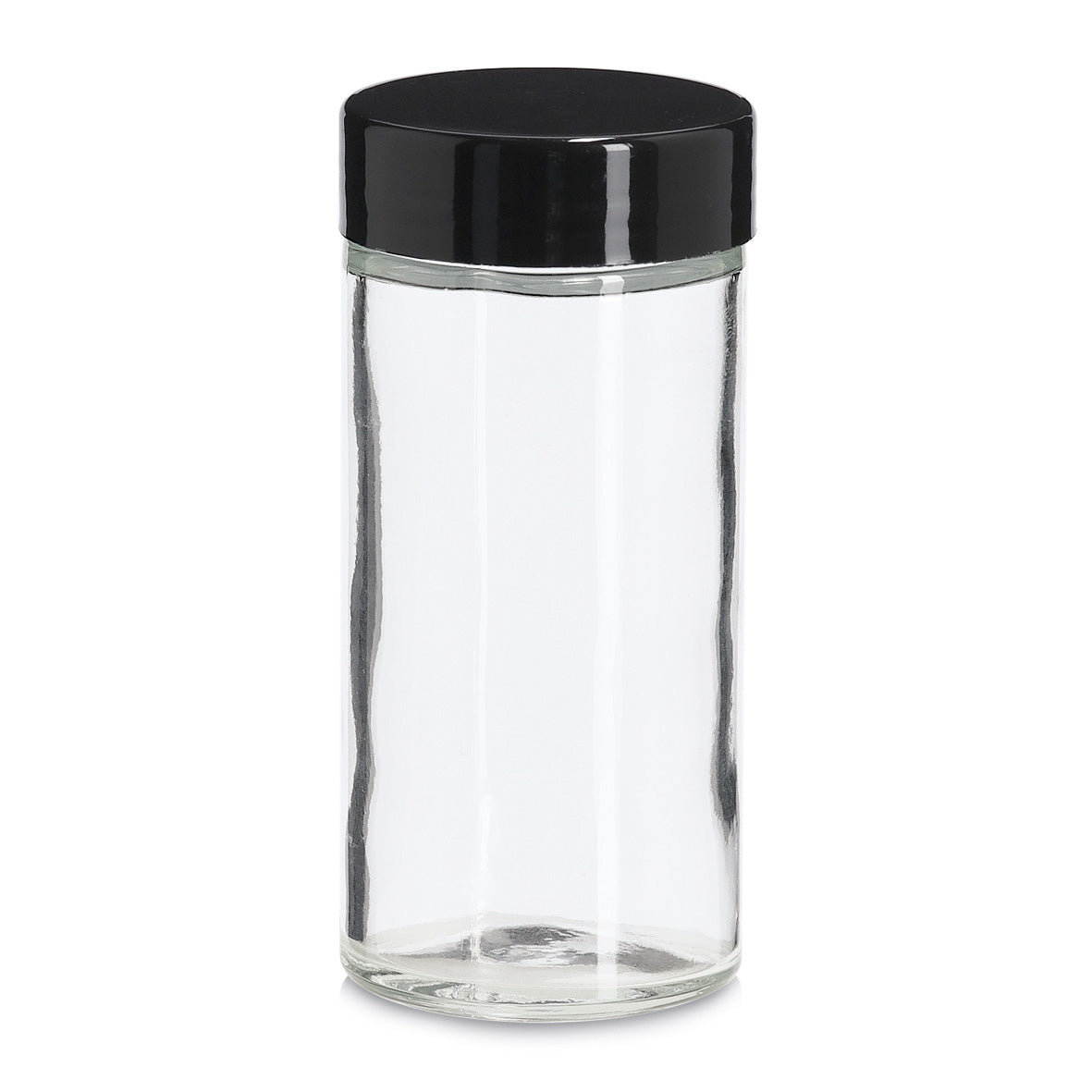 Glass Spice Jar with Plastic Lid- 90ml- black lid