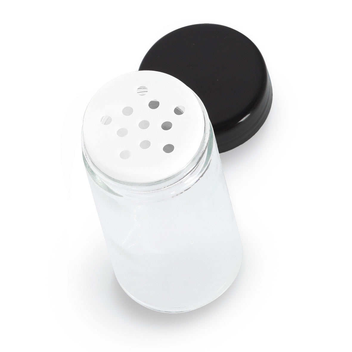 Glass Spice Jar with Plastic Lid- 90ml- black lid