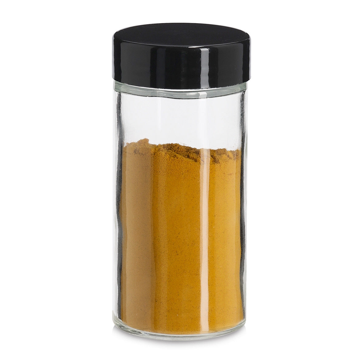 Glass Spice Jar with Plastic Lid- 90ml- black lid