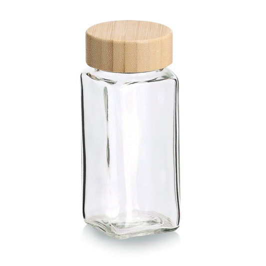 Glass Spice Jar with Bamboo lid- 120 ml