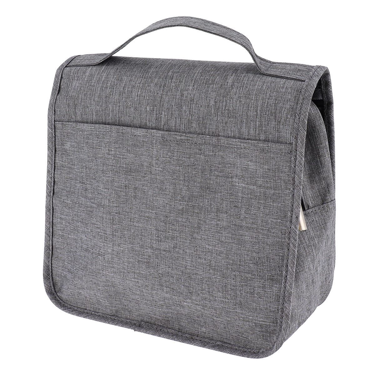 Zipped Toiletry Bag To Hang, Velcro Closure - Heather Grey