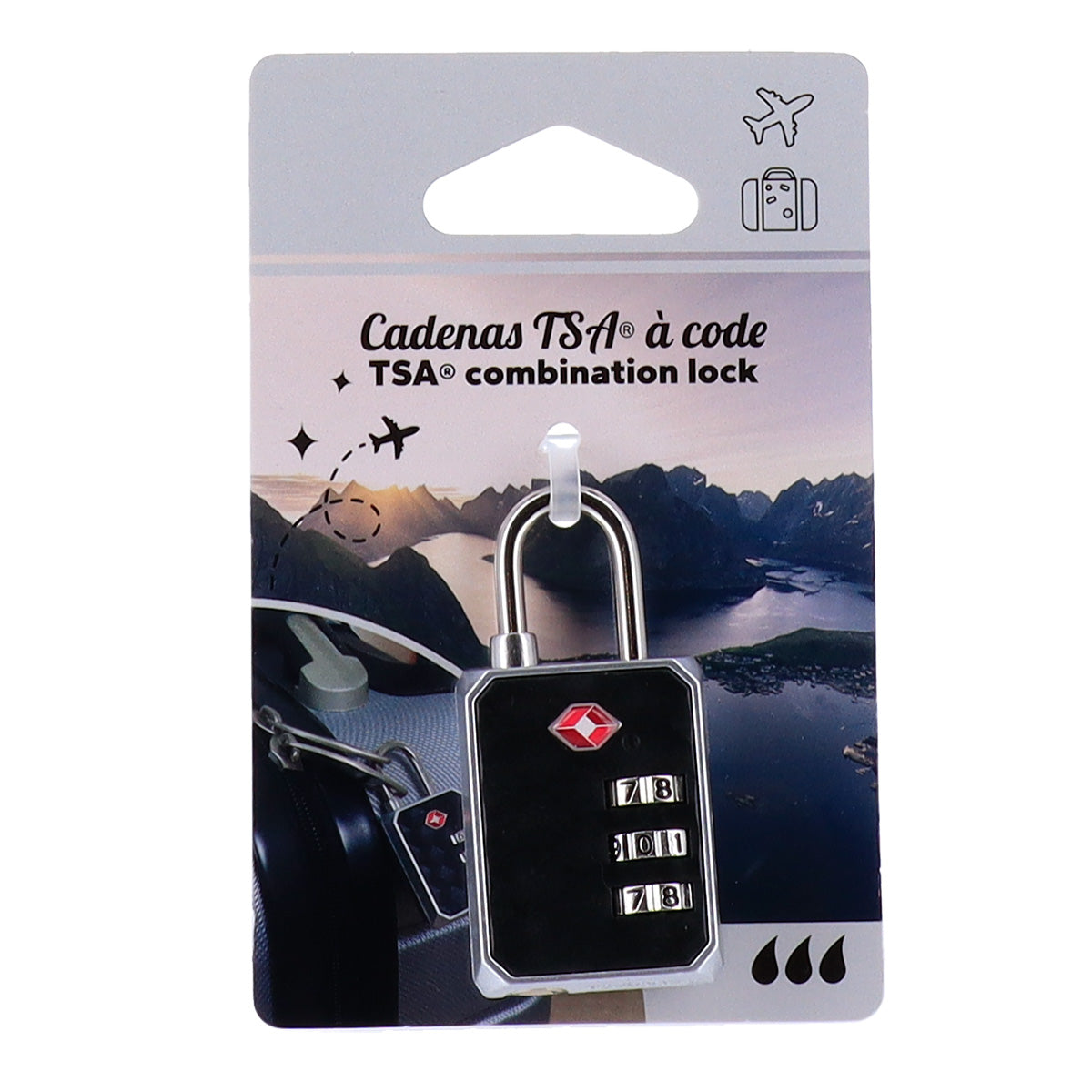 Zinc Alloy Lock TSA Universal Norm, Black