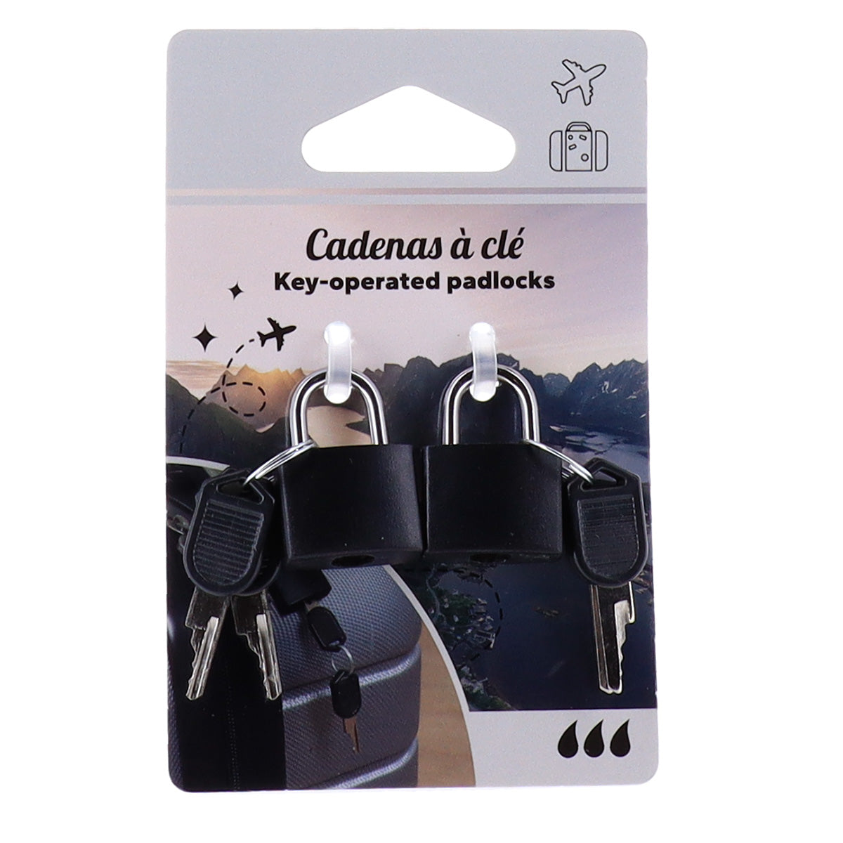 Set Of 2 Locks With Key - Black