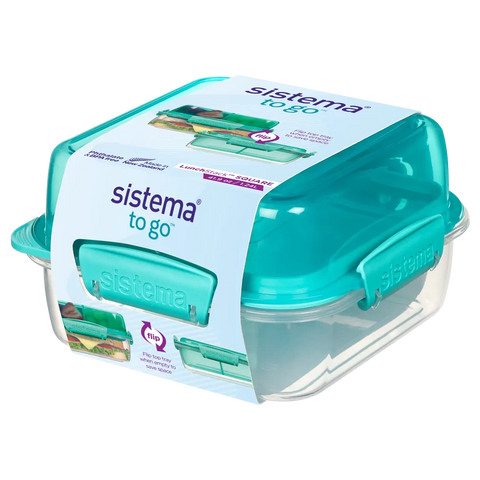 1.25L Bento Cube To Go with Yogurt Pot - Teal