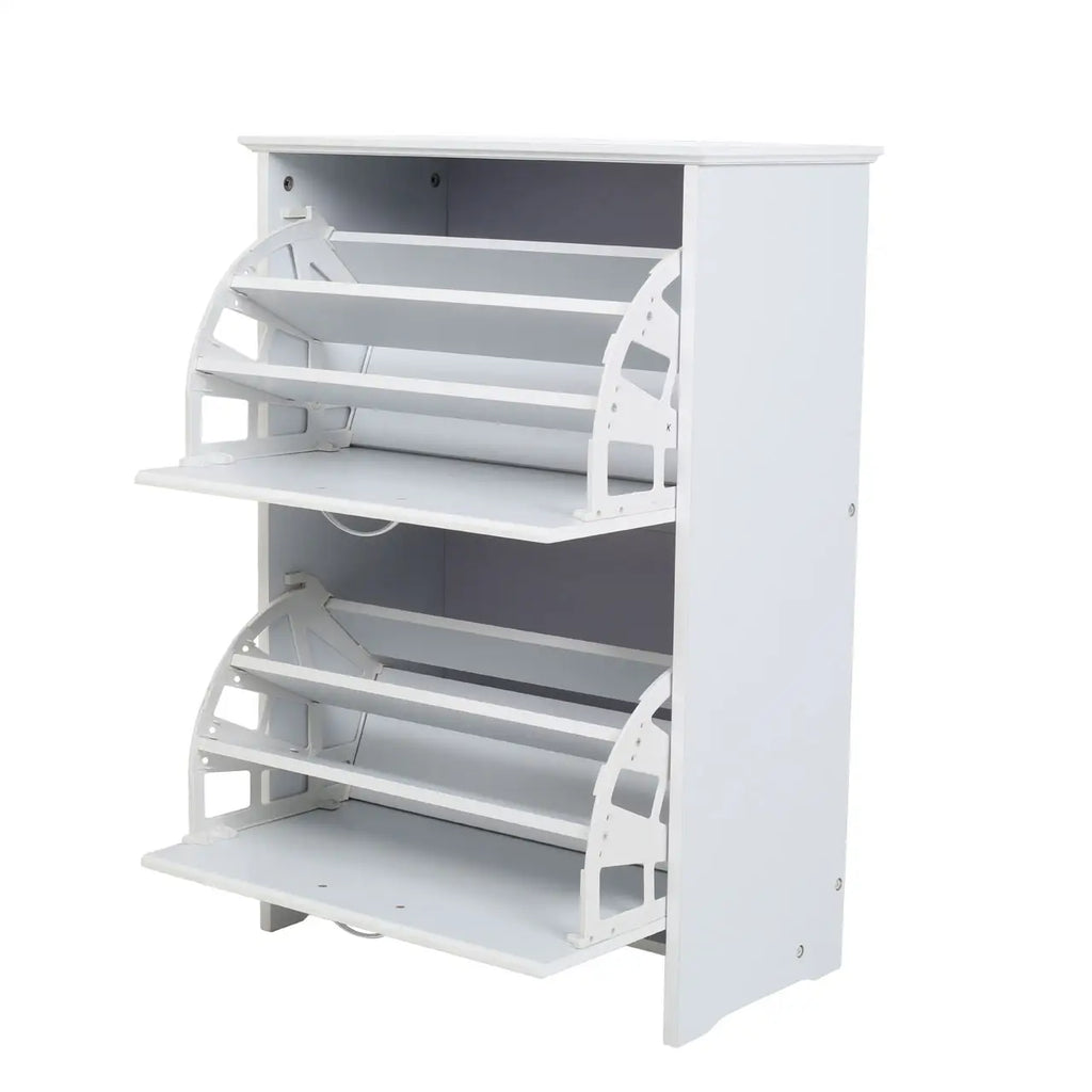 Shoe Cupboard White Finish- Holds 18 Pairs