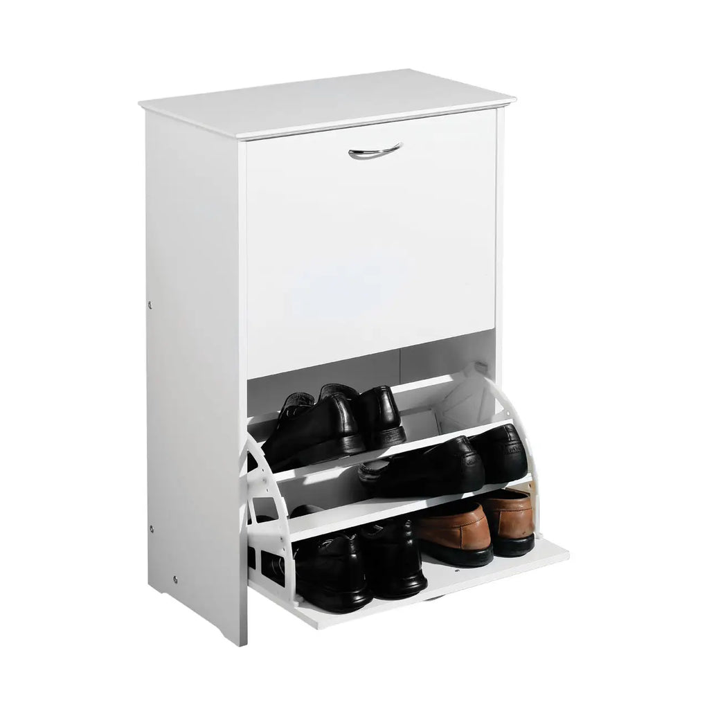 Shoe Cupboard White Finish- Holds 18 Pairs