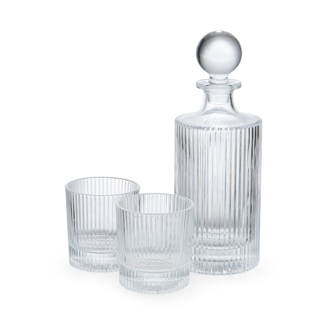 BarCraft Glass Decanter 750ml with Set of 2 Tumblers 270ml