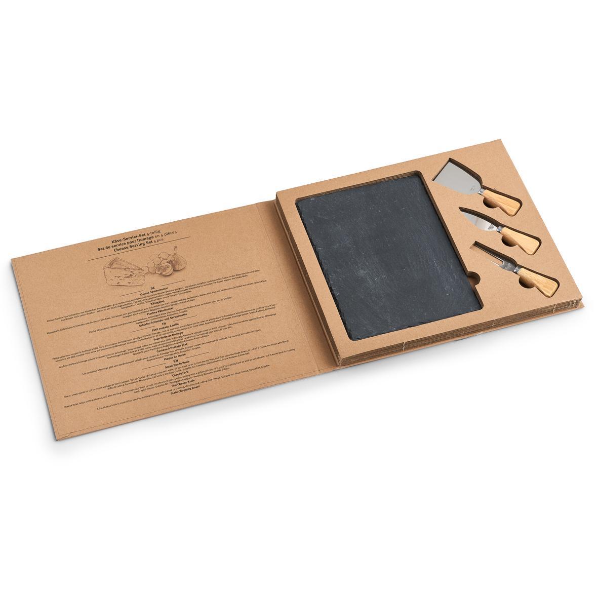 Cheese Slate Serving Set 4 piece including cheese knives