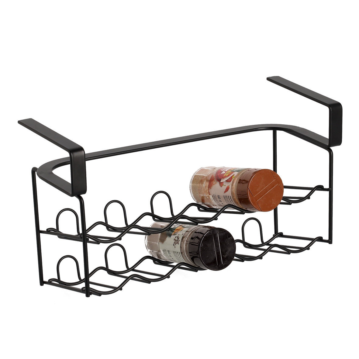 Metal Spice Jar Holder-Black