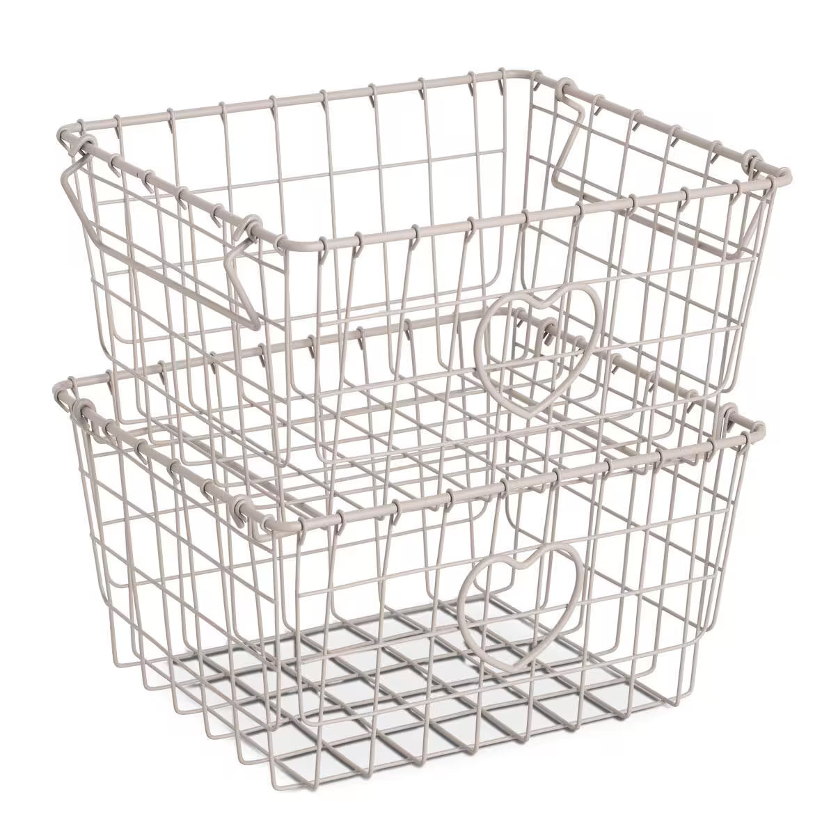 Stackable Metal Storage Basket- Heart