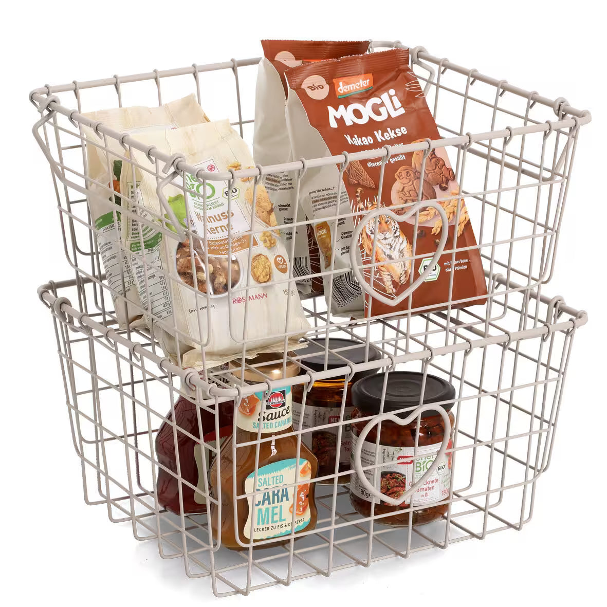 Stackable Metal Storage Basket- Heart