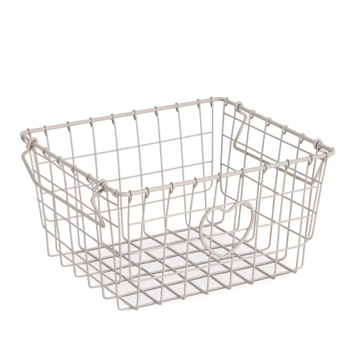 Stackable Metal Storage Basket- Heart