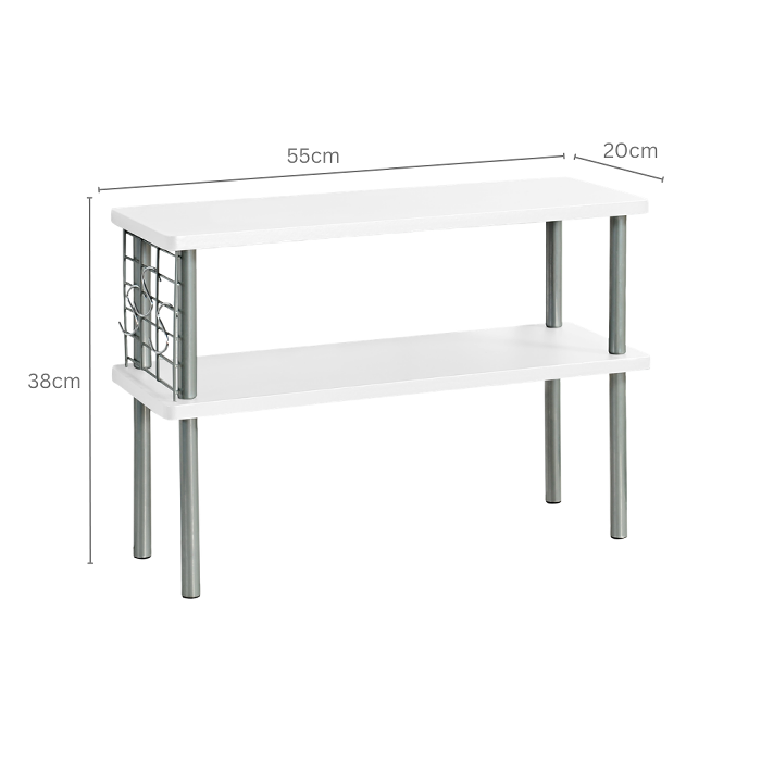 Kitchen Shelf With 2 Levels White