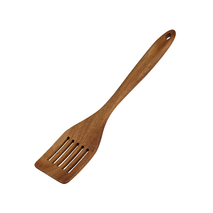 Spatula With Slots Acacia Wood