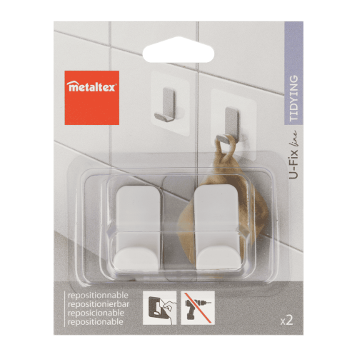 U-Fix Line- Set 2 Repositionable Hooks