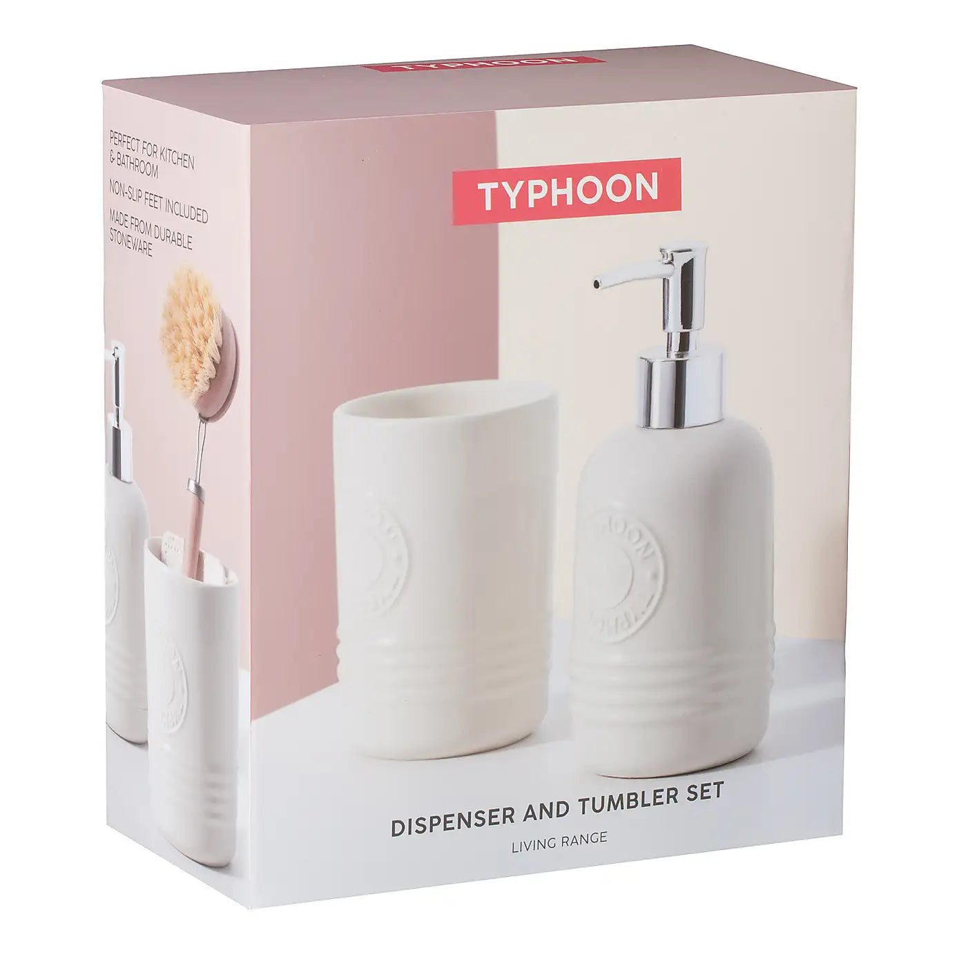 Soap Dispenser And Tumbler Set, Cream - The Organised Store