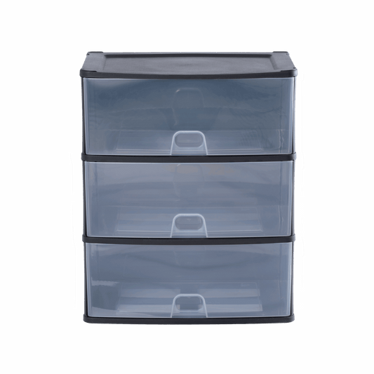 Wham® Organise Drawers Large 3D Black/ Clear - The Organised Store