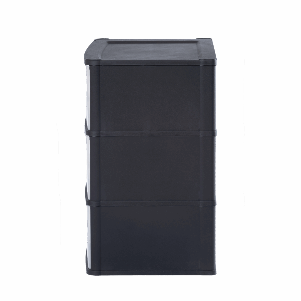 Wham® Organise Drawers Large 3D Black/ Clear