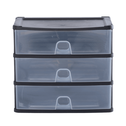 Organise Drawers Medium 3D Black/Clear