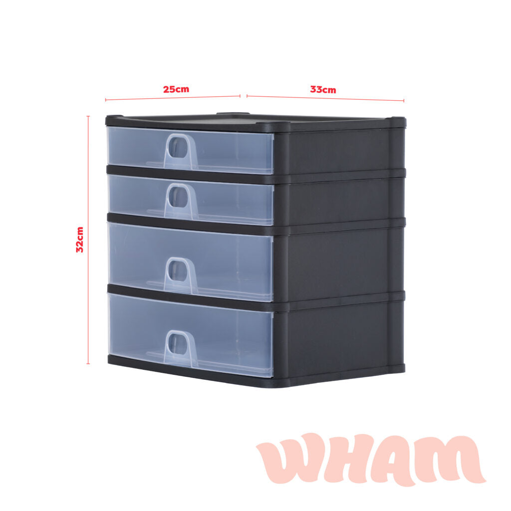 Wham® Organise Drawers Medium 2D 2S Black/Clear