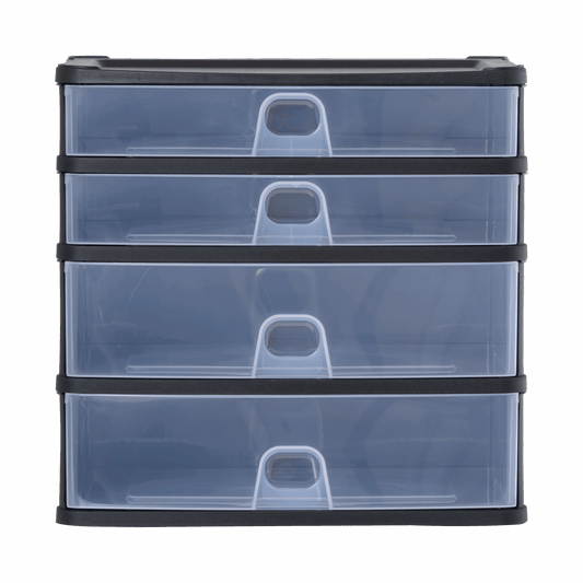 Wham® Organise Drawers Medium 2D 2S Black/Clear - The Organised Store