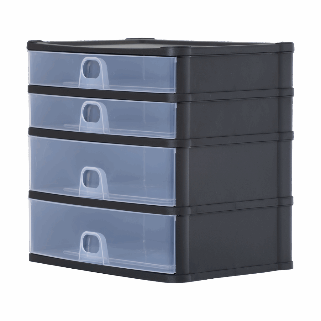 Wham® Organise Drawers Medium 2D 2S Black/Clear